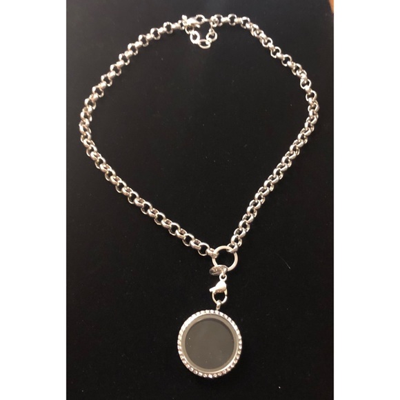 Silver Origami Owl Locket With Long Chain